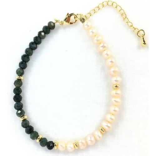 6pcs/lot 3-5mmbeads Baroque pearl natural amethystss agatess gold bracelet Ins minority design crystal bracelet female ornaments