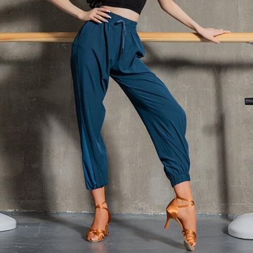 Latin Dance Clothes Women Loose Dancing Pants Elastic Waist Rumba Samba Cha Cha Tap Dance Wear Latin Practice Trousers BL6807