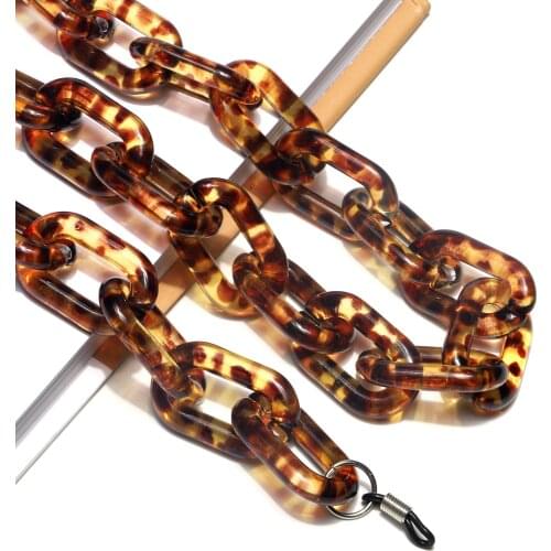 2020 Fashion Leopard Eyeglass Chain Glasses Landyard for Men Women Big Chunky Tortoiseshell Acrylic Resin Sunglasses Holder Neck