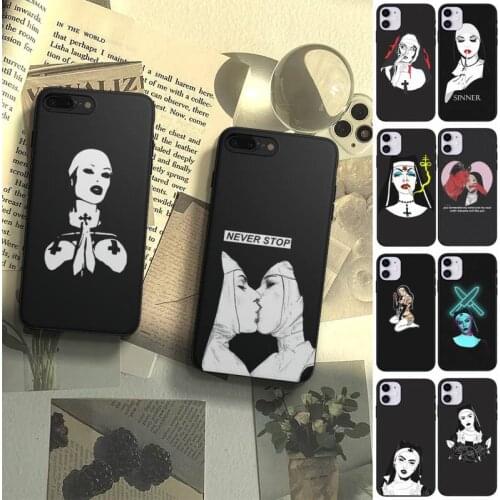Sister Style Nun Sexy Girl Phone Case Fundas Shell Cover For Iphone 6 6s 7 8 Plus Xr X Xs 11 12 13 Mini Pro Max