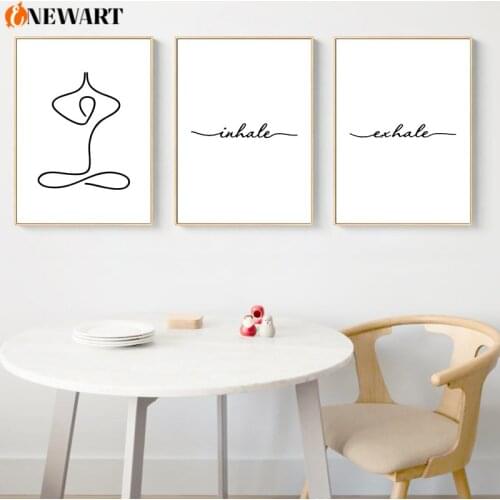 Yoga Room Decorative Wall Art Home Decor Zendo Decoration Poster Inhale Exhale Print Picture Simple and Relaxed Canvas Painting