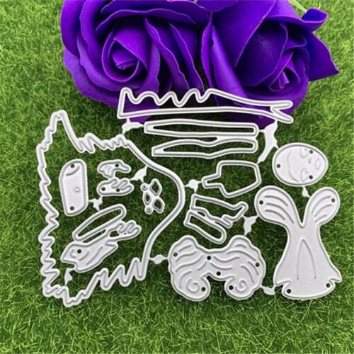 Halloween Girl Dress Up Hand Embossed DIY Album Scrapbook Greeting Card Decoration Metal Cutting Mould