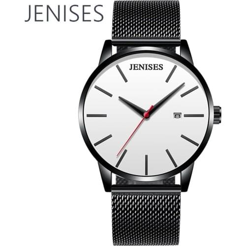 JENISES Watch 2020 Fashion Casual Wrist Watches for Men Hodinky Big Dial Business Quartz Watch Male Clock Date Saat Mens Watch