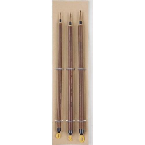 ArtSecret Chinese Calligraphy Painting Sumi-E Gongbi Any Lines Detail Brush Kolinsky Hair Bamboo Handle 3PC/Set BW-280