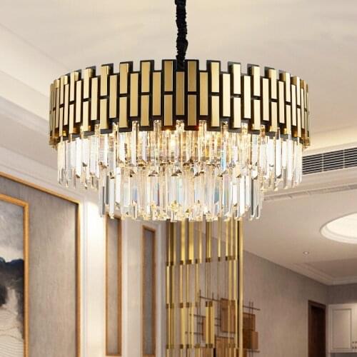 Competitive Price Light Elegant Gold Kristall Kronleuchter Antique Gold Finish Material Candelabra Chandelier & Pendant Light