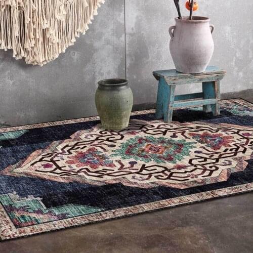 120x160cm persian carpet rugs Abstract geometric retro ethnic blue living room bedroom bedside carpet floor mats