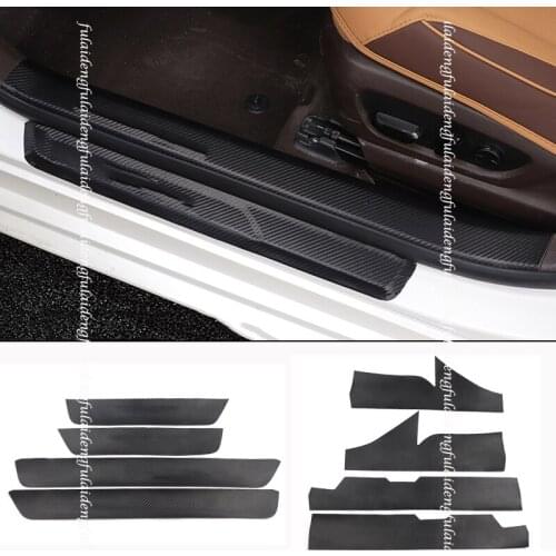 Carbon fiber leather Door Scuff Plate Door Sill Entry Guard trim Sticker For Lexus ES ES200 260 300H 2018-2021 Car Accessories