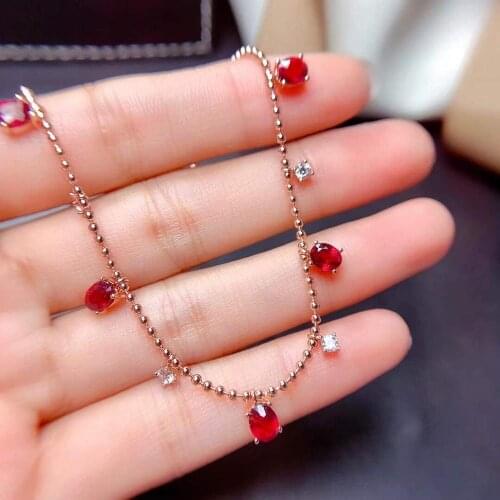 The Best engagement Gift Ruby Pendant Natural And Real Ruby Necklace 925 sterling silver Fine jewelry Ruby Pendant