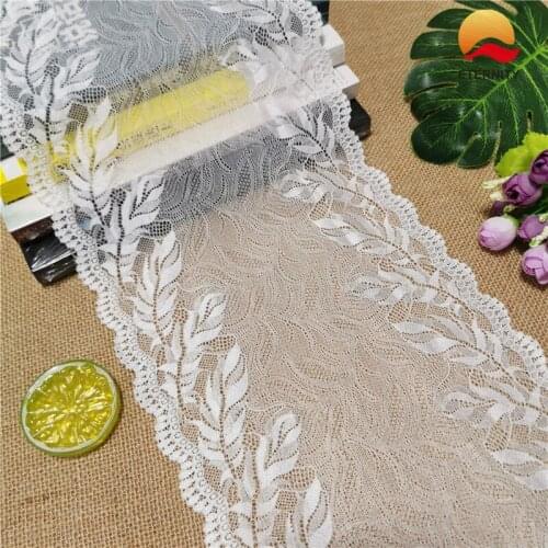 17-4 E1800 21CM Lace elastic lace fabric ribbon for fabric wedding elastic lace decoration white large edge