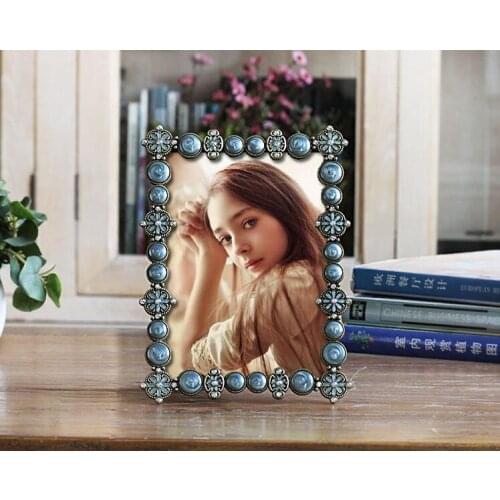 7"8 "Metal Frame Vintage Photo Frame Home Decor Wedding Photo Frame Gift Table Household Role Ofing with Diamond XC025