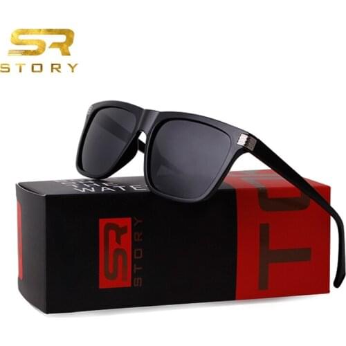 STORY suuare frame oversized Sunglasses Men Polarized Driving Sun Glasses plastic fashion high quality eyewear UV400
