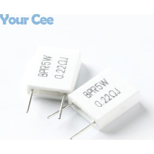 50pcs 5W 0.22 ohm 0.22R BPR56 Non-inductive Ceramic Cement Resistor Electronic Component