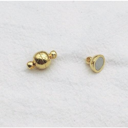 New Arrival! 8x14mm10sets Plating Real gold Round Magnetic Connectors for Necklace Earring DIY Parts Jewelry Findings&Components