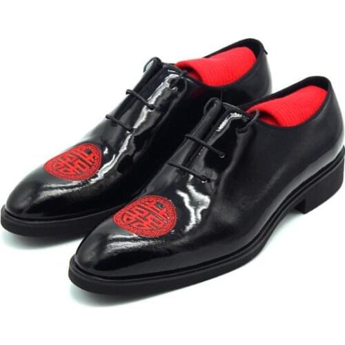 New formal men shoes handmade classics wedding shoes black oxfords lace up genuine leather fashion pointed toe shoes for men