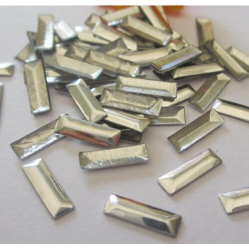 New 1.5*5mm Silver Aluminum Rectangle Shape hot fix Nailheads Panel Pressing Studs Punk Rock DIY Spikes For Clothing Accessories