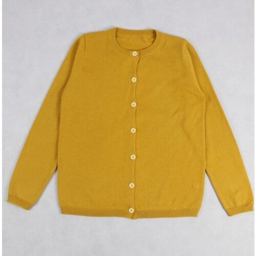 2021 Mum Solid Casual Basic Sweater Round neck Kids Soft Wool Clothing for Girls Autumn Winter Sweaters Hooded with Button