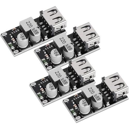 USB Buck Converter, DROK 4Pcs DC-DC Step Down Module 6-32V 12V 24V to 5V QC 3.0 Charging Module Power Supply