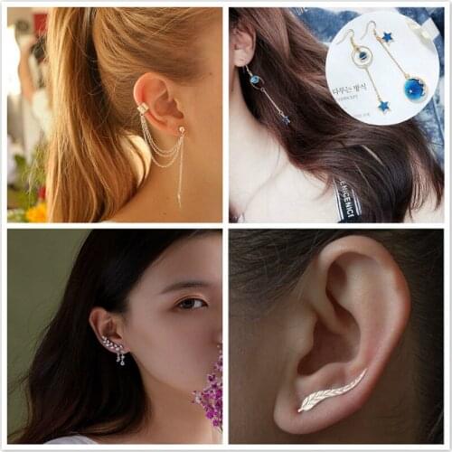Korean Style Cute Flower Leaves Stud Earrings For Women 2020 New Fashion Stars Love Earrings Woman Wholesale Jewelry