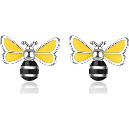 New Simple Temperament Cute Small Bee Stud Earrings For Women Trend Creative Party Gifts Jewelry SAE299