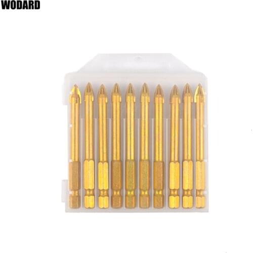 Cross Hexagonal Ceramic Tile Percussion Drill Bit Ceramic Concrete Glass Hole Opener Alloy Triangle Drill Size 4/5/6/8/10/12MM