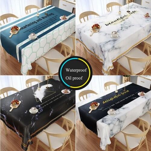 High Grade Printed Tablecloth Waterproof And Oil-Proof Cloth Tea Table Mat PVC Rectangular Table Covers Family Hotel Supplies