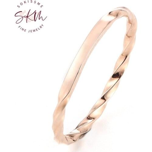 SKM delicate rings for women 14k rose gold brand designer Engagement rings designer Promise Luxury Fine Jewelry
