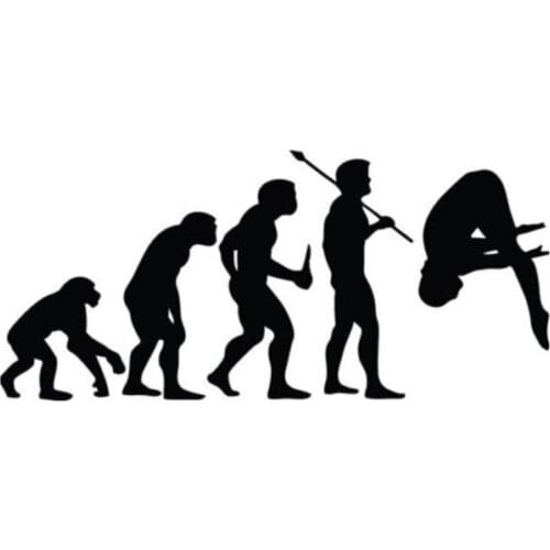 15.2*6.8CM Funny Platform Diving Evolution Bumper Decals Stylish Pattern Vinyl Car Stickers Black/Silver C7-0006