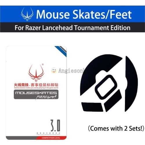 2sets Hotline Games Mouse Feet Skates for Ra.zer Lancehead Tournament Edition / RZ Lancehead Wireless Mouse 0.6mm 3M