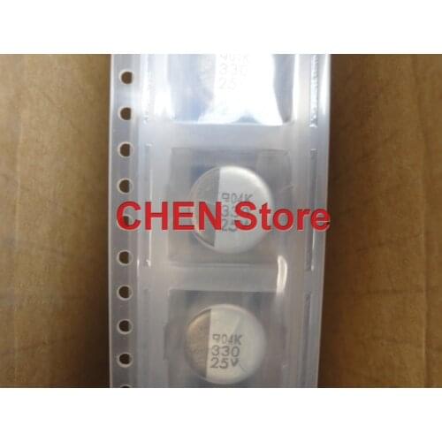 50PCS/100PCS NIPPON MVK 25V330UF 10X10MM SMD aluminum electrolytic capacitor 330UF 25V NCC patch electrolysis 105 degrees