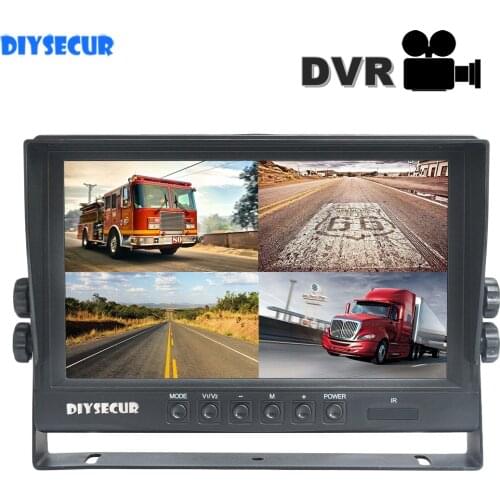 DIYSECUR 9" AHD IPS 1024x800 HD Car Monitor Rear View Monitor Support 256GB SD Card AHD Car Camera Video Recording