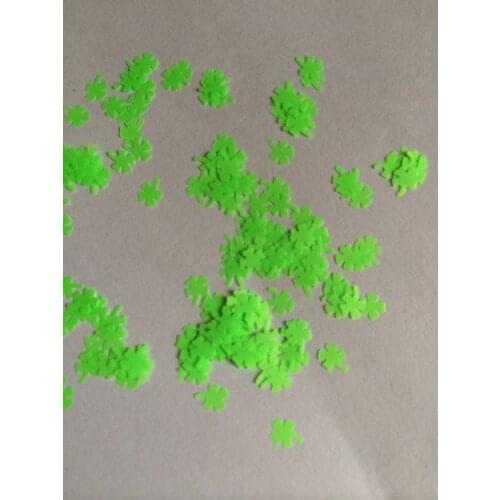 Free shipping Neon Green solvent resistant clovers glitters for nail art stickers