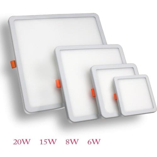 Free Shipping Ultrathin Surface Square LED Panel Light Recessed Kitchen Bathroom Ceiling Lamp Downlight