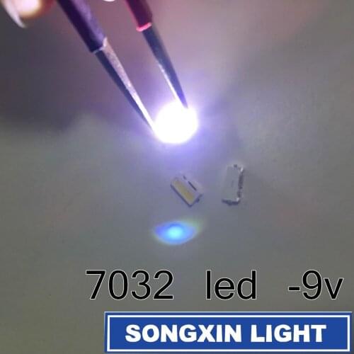LUMENS 7032 SMD Side LED Beads Cold White 1W 350mA 9V For TV/LCD Backlight For SAMSUNG 500pcs