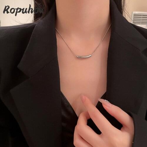 ROPUHOV 2021 New Korean Trendy Fashion New Personality Tide Geometric Necklace Neck Chain Temperament Design Jewelry