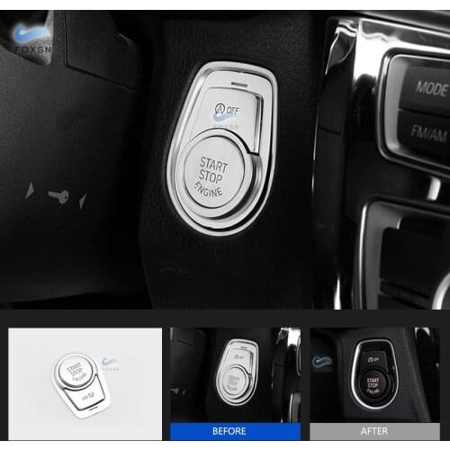 For BMW 1 2 3 4 Series 3GT X1 2016 2017 2018 3pcs/set ABS Chrome Interior Engine Start Stop Push OFF Button Cover Sticker Trim