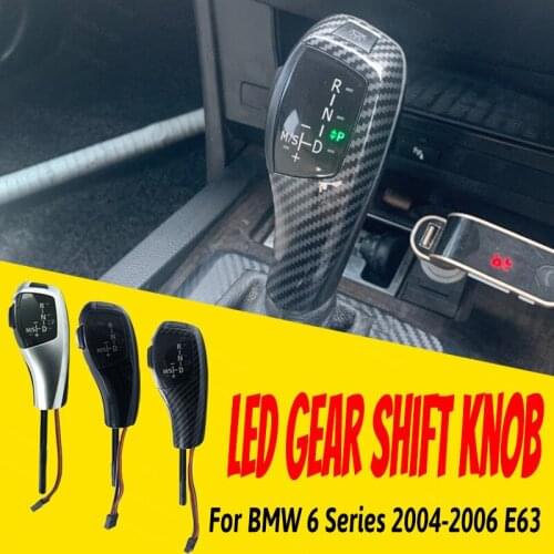 F30 Style Shift Handle Replacement PU Leather for BMW 6 Series 2004-2006 E63 Accessories LED Gear Shift Knob