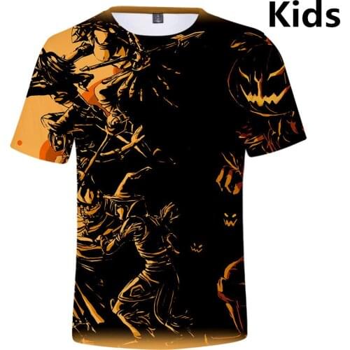 3 to 13 years kids t shirt Halloween Candle Pumpkin 3D t-shirt boys girls harajuku streetwear tshirt t shirts children clothes