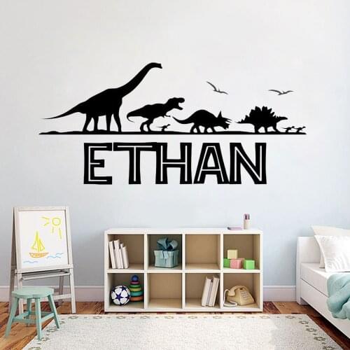 Name Wall Decal Jurassic Dinosaur Personalised Custom Name Wall Sticker Custom Kids Name for Kids Room Decor Design C970