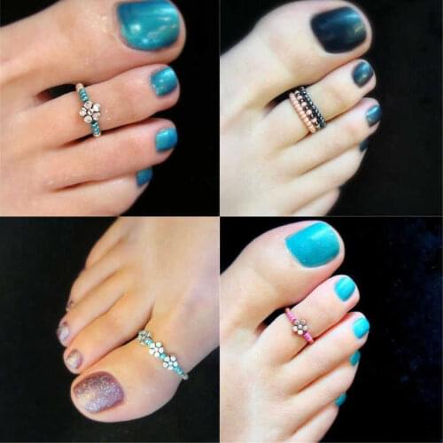 Celebrity Finger Toe Ring Girl Women Beach Jewelry Foot Barefoot Rhinestone