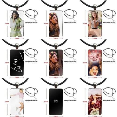 Violetta Martina Stoessel Necklace Fashion Long Chain With Rectangle Necklace Jewelry For Women Children