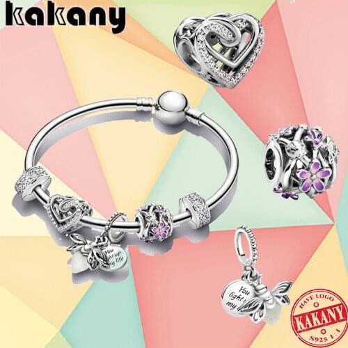 Spring 2021 New High Quality 100% 925 Sterling Silver Daisy Firefly Bracelet Set, Charming DIY Jewelry Gift For Ladies