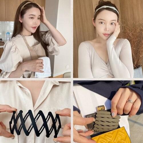 Korean Style Ins Fashion Foldable Headband Carry Out Telescopic Ever changing Frosted Toothed Headband Hair Accessories Women