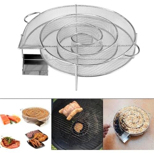 Barbecue Smoke Box Portable Smoking Barbecue Net Stainless Steel Barbecue Basket Cold Smoke Generator Home Travel BBQ Supplies