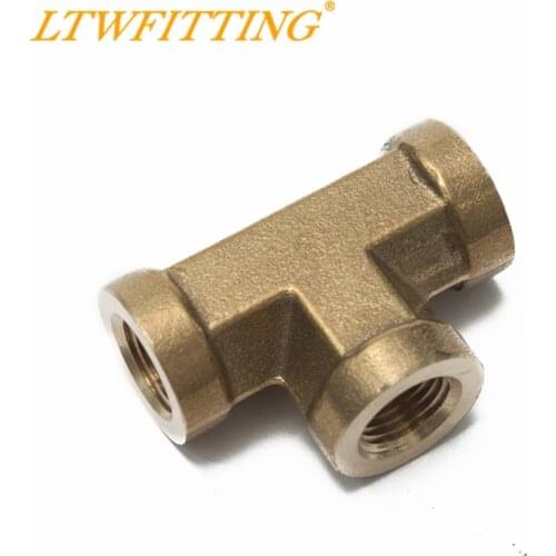 LTWFITTING Brass Pipe Fitting 1/8" Female NPT Thread Tee Fuel Air