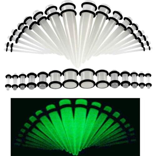 TIANCIFBYJS 36 Pieces Ear Stretching Kit 14G-00G Acrylic Tapers and Plugs Tunnels Surgical Steel Ear Gauges Expander Set Kit