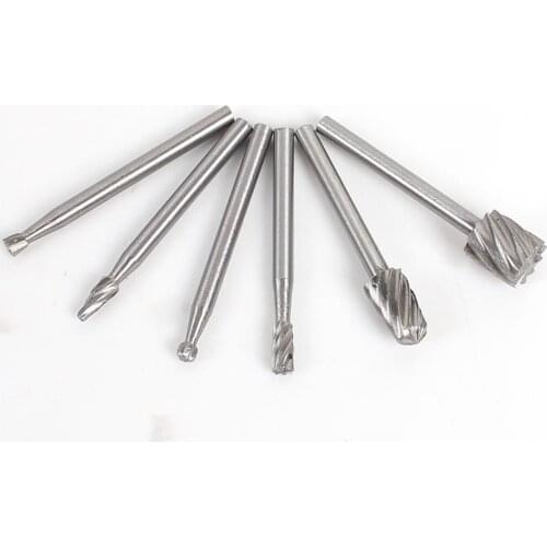 6pcs Hss Wood Milling Burrs Cutter Set Dremel Accessories Multipro Dril Special Seat Dedicated Locator Horn Fixed Base