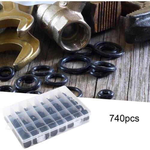740PCS 1200PCS Nitrile Rubber O Ring Set with Hook Tools NBR Seal Rings Gasket Oring 24 Sizes Oil-Resistant Sealing O-Ring Kit
