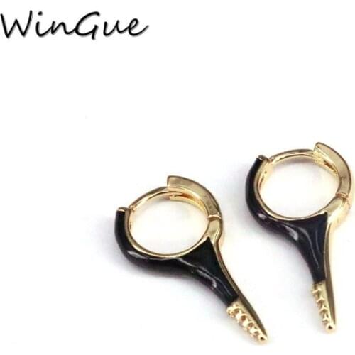 Neon colorful enamel hoop yellow white orange pink Mini small Huggie hoop fluorescent earring