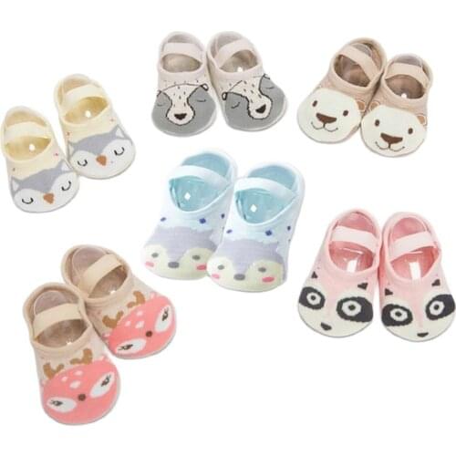 Newborns Fashion Spring Baby Girls Boys Cute Cartoon Non-slip Cotton Toddler Floor Socks Animal Pattern First Walker