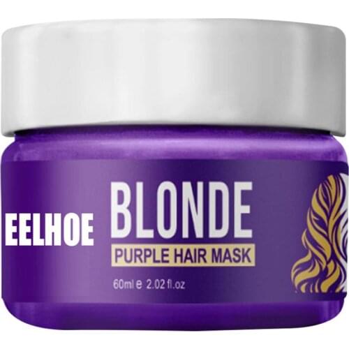 Purple Hair Mask Hair Conditioner Toner for Blonde, Platinum & Silver Hair Banish Yellow Hues Reduce Brassiness & Condition Dry